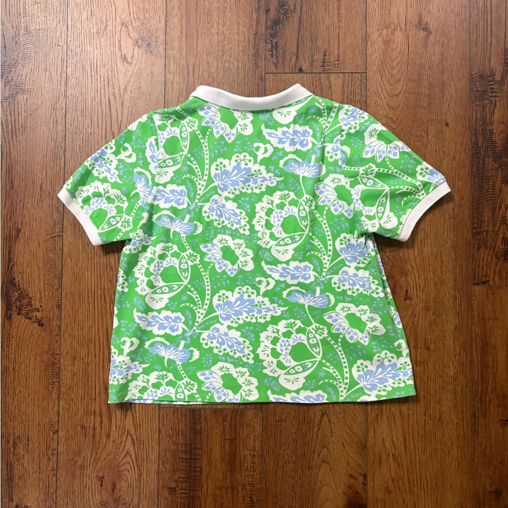 Gretchen Scott Designs Floral Polo - Cropped Preppy Golf Top Size Medium - Picture 8 of 8